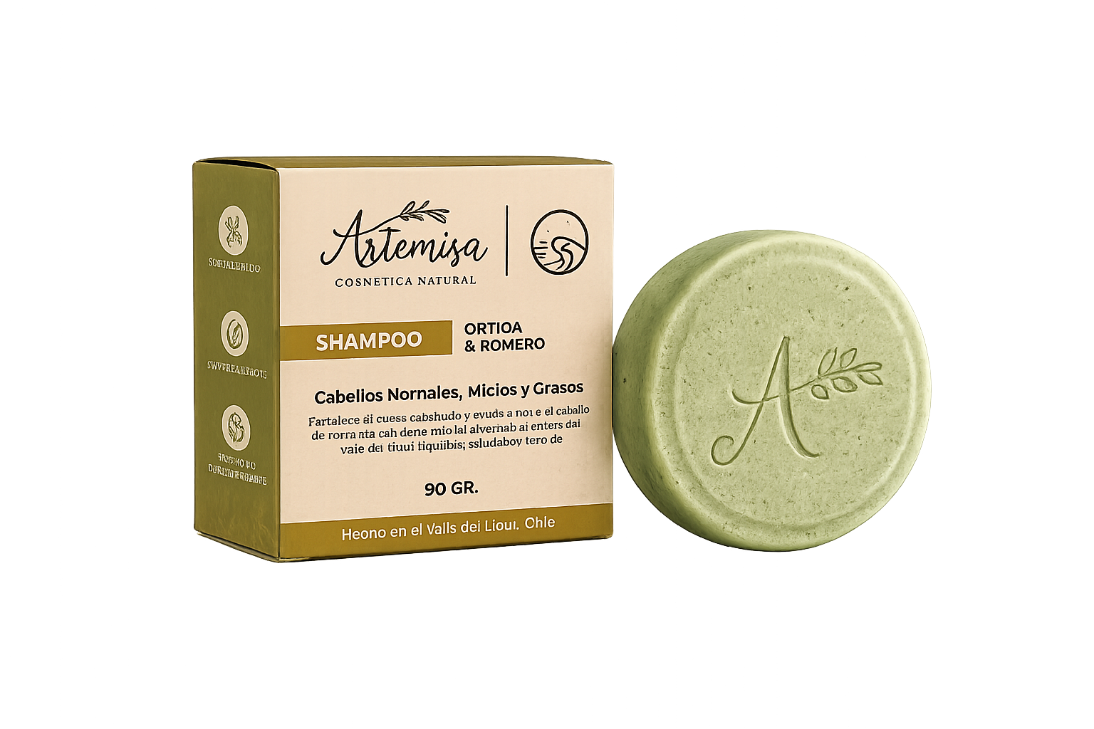 Shampoo sólido de ortiga y romero Artemisa
